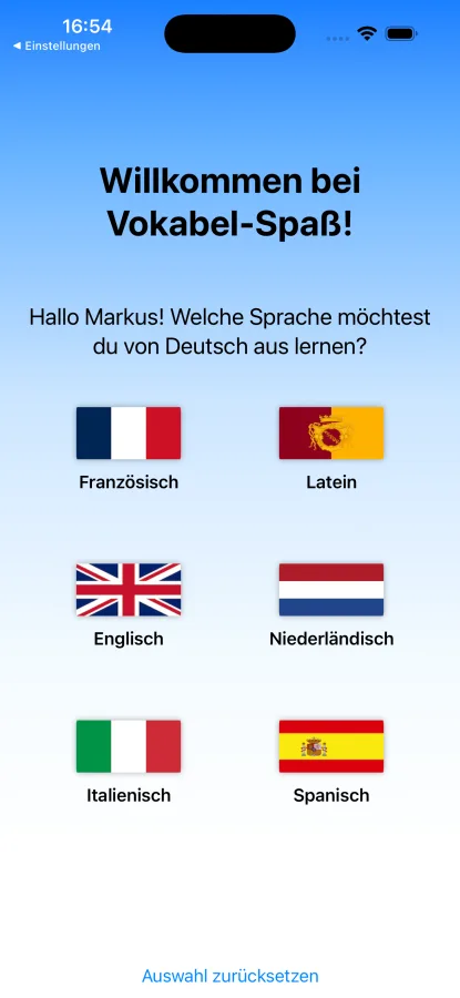 App-Screenshot: Profil Übersicht