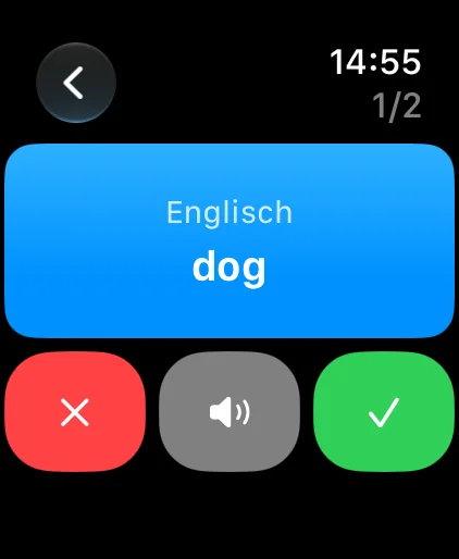 Karteikarte auf der Apple Watch